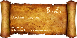 Bucher Lajos névjegykártya